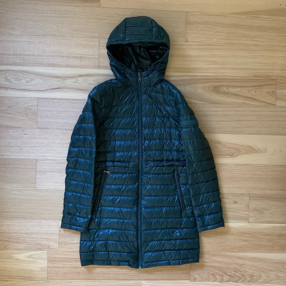 DKNY Light Down Parka in Forest Green